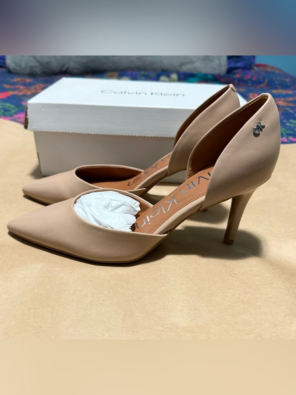 Calvin Klein Blush Nude Pointed D'Orsay Heels